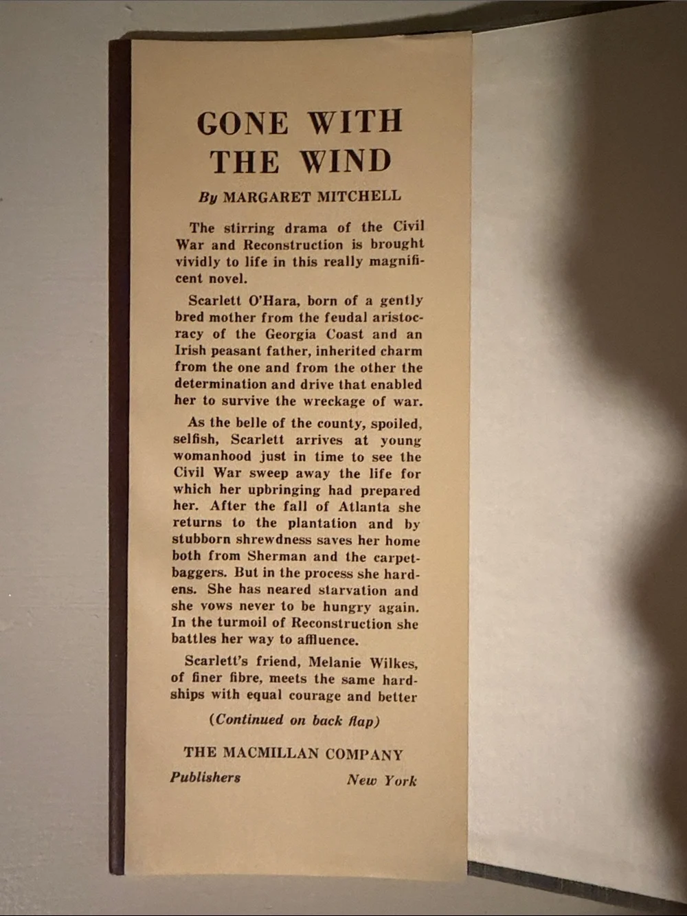 Gone With the Wind - Vintage Hardcover book with dust jacket